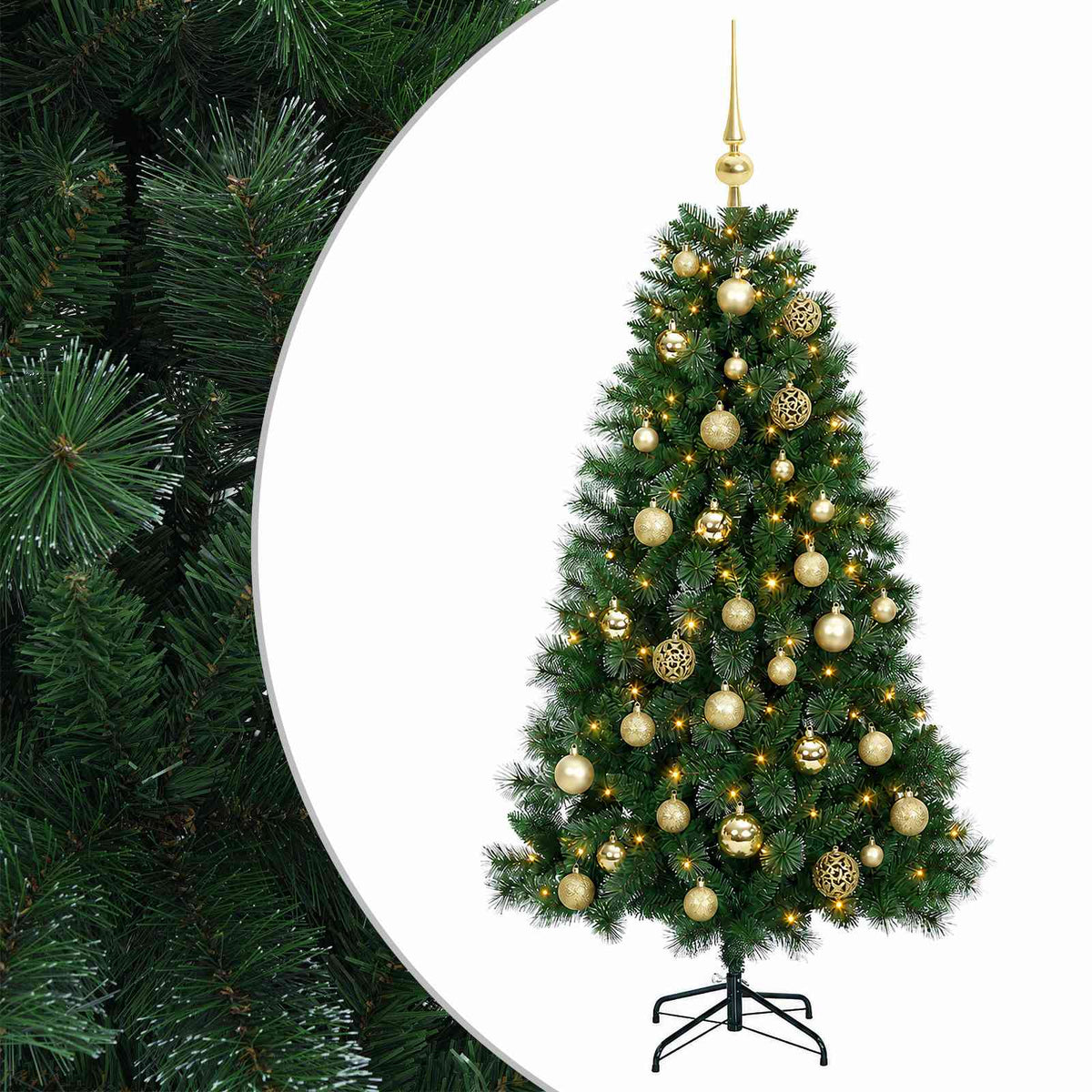 Dirbtinė kalėdinė eglutė su žaisliuku 120 cm 150 LED