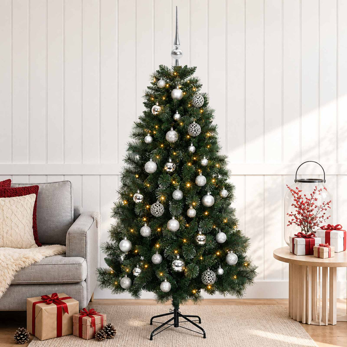Dirbtinė kalėdinė eglutė su žaisliuku 150 cm 150 LED