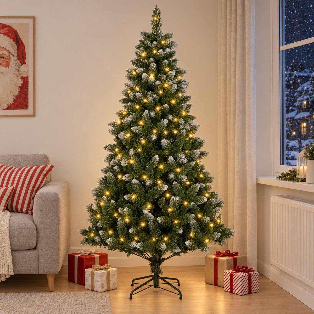 Dirbtinė Kalėdų eglutė 240 cm 300 LED Šilta balta