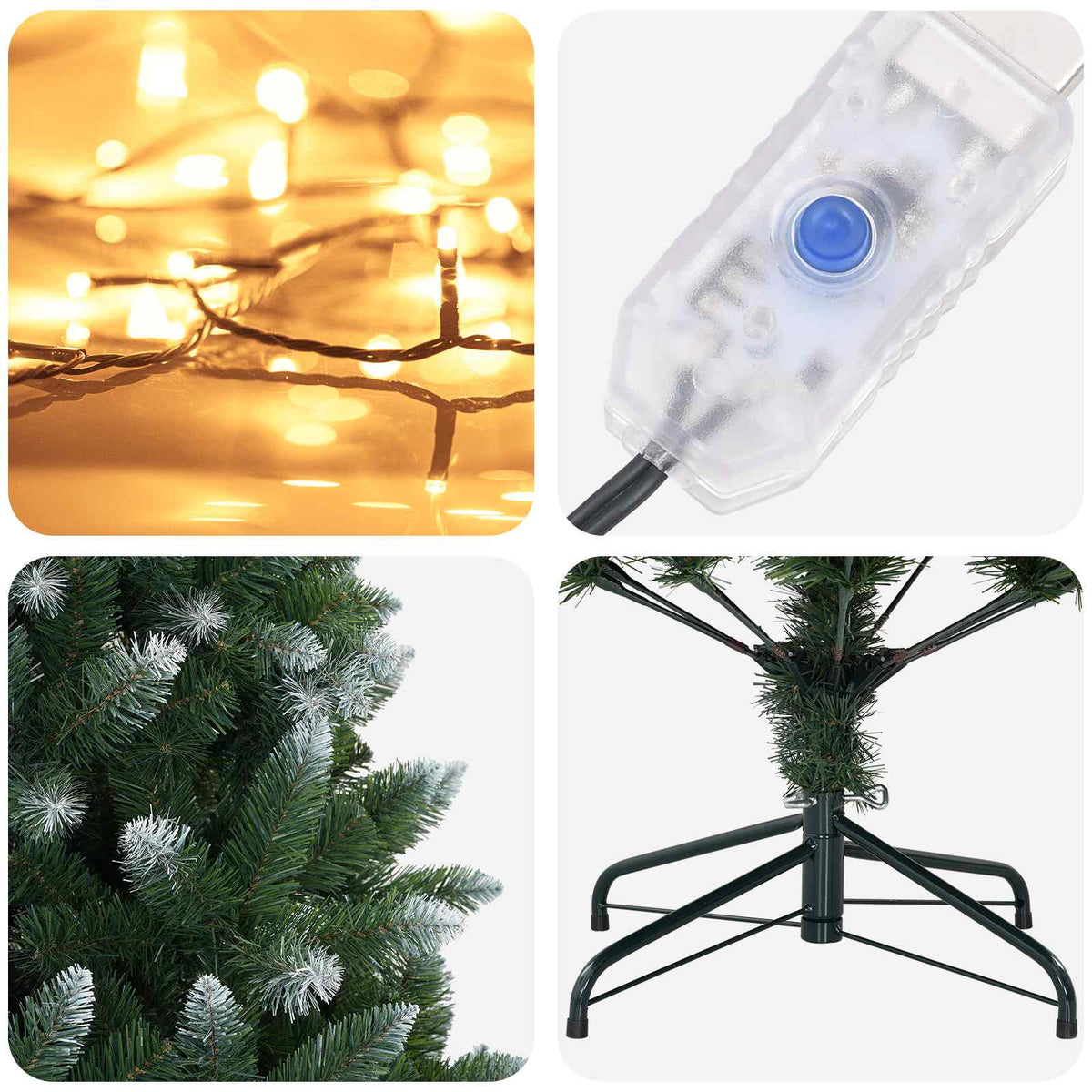 Dirbtinė Kalėdų eglutė 120 cm 150 LED Šilta balta