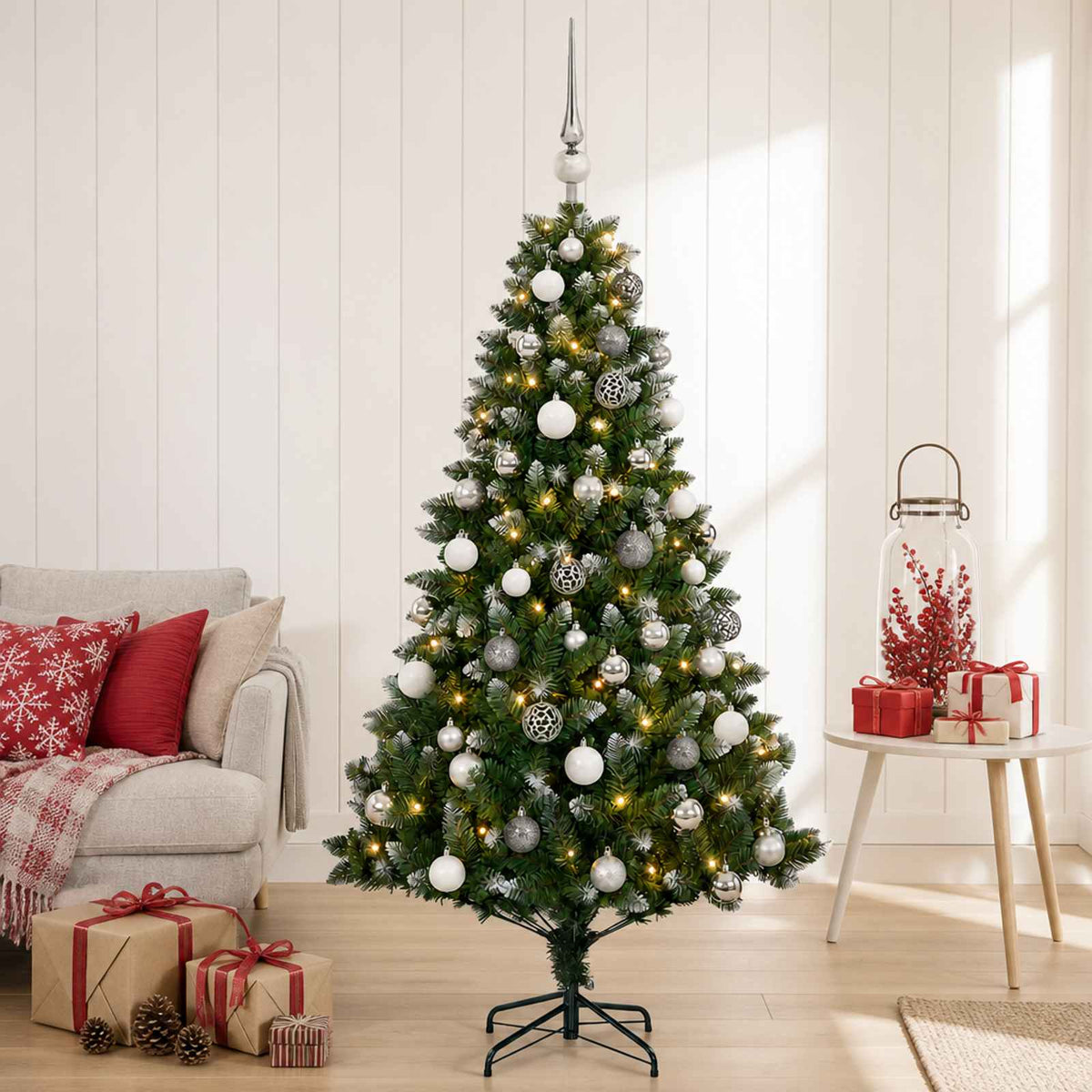 Dirbtinė Kalėdų eglutė su burbulais 150 cm 150 LED Šilta balta