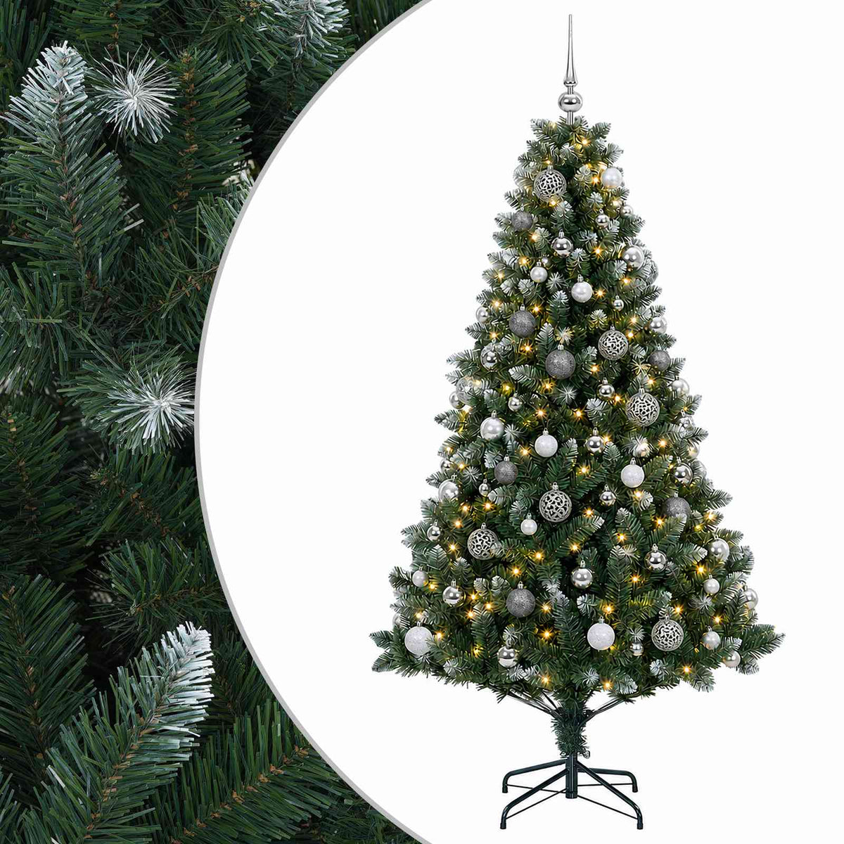 Dirbtinė Kalėdų eglutė su burbulais 180 cm 300 LED Šilta balta