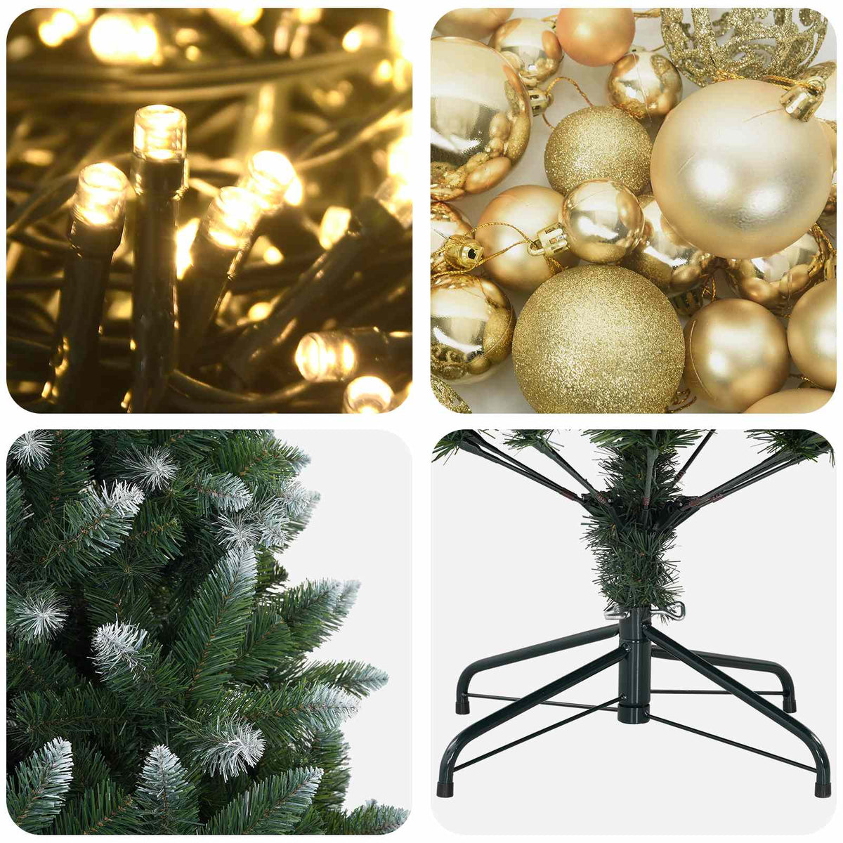 Dirbtinė Kalėdų eglutė su burbulais 180 cm 300 LED Šilta balta