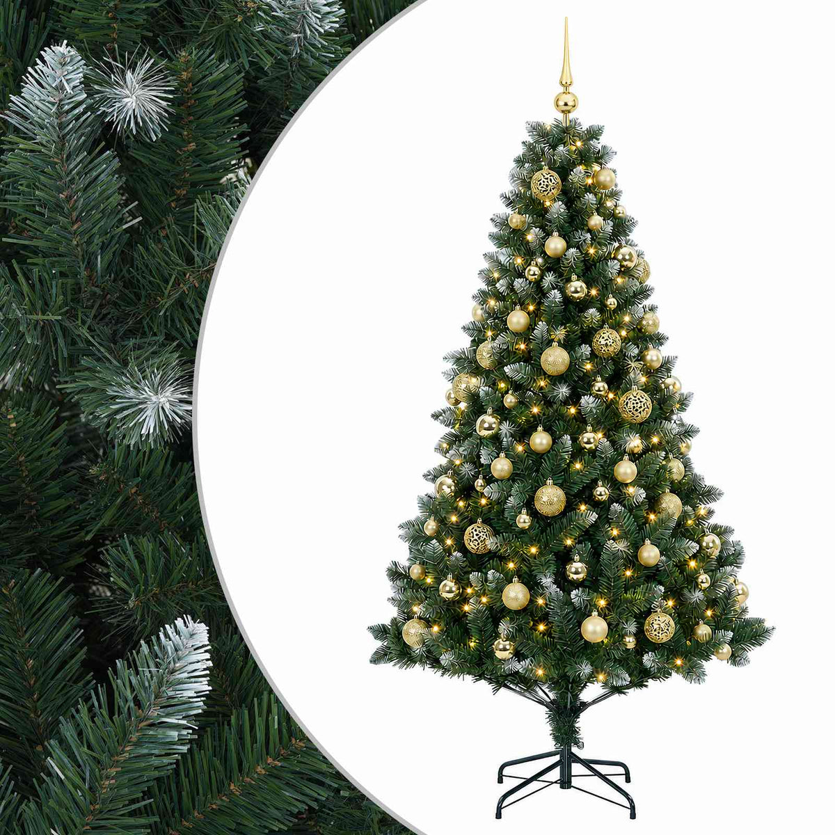 Dirbtinė Kalėdų eglutė su burbulais 180 cm 300 LED Šilta balta