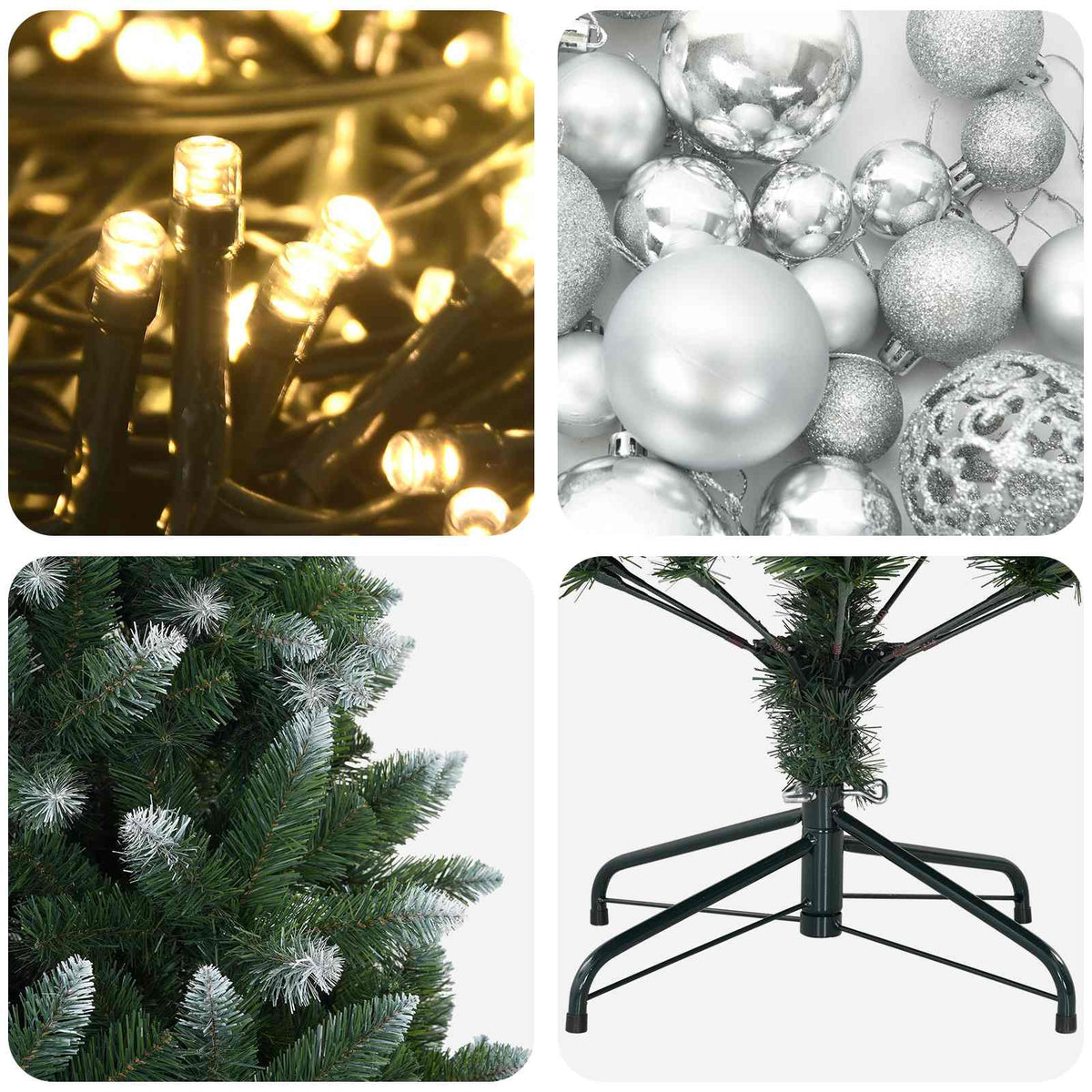 Dirbtinė Kalėdų eglutė su burbulais 180 cm 300 LED Šilta balta