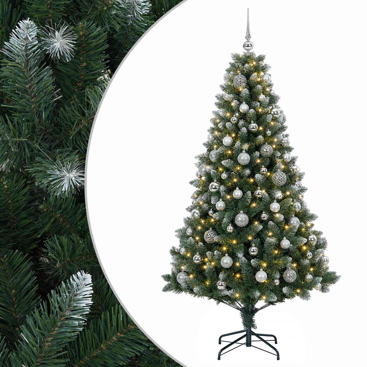 Dirbtinė Kalėdų eglutė su burbulais 180 cm 300 LED Šilta balta