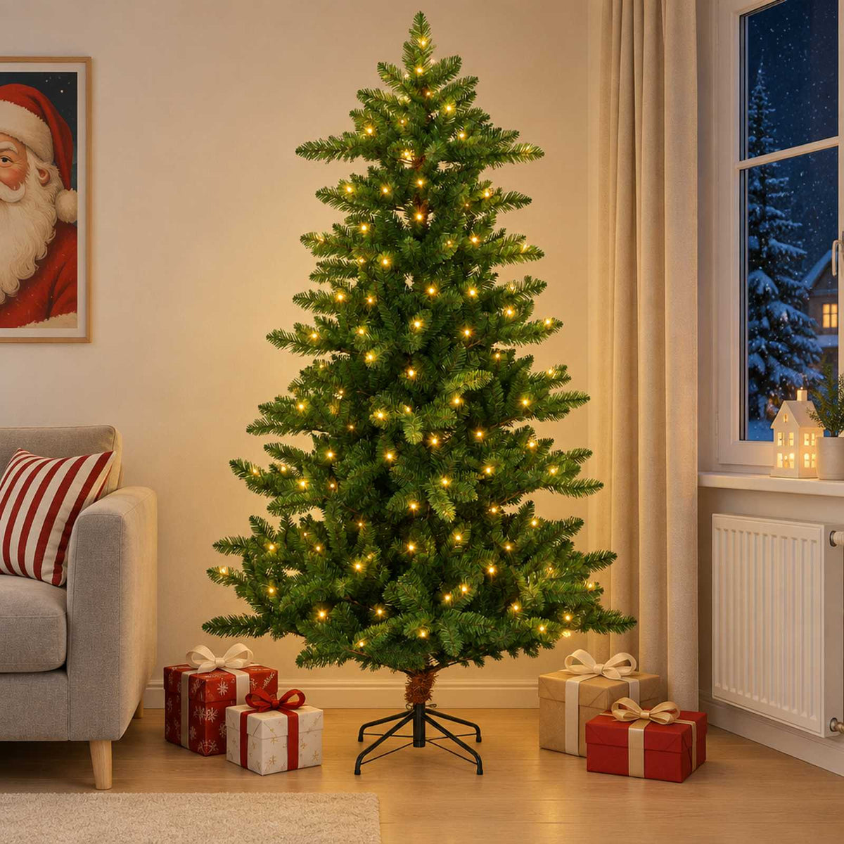 Dirbtinė Kalėdų eglutė 120 cm 150 LED Šilta balta