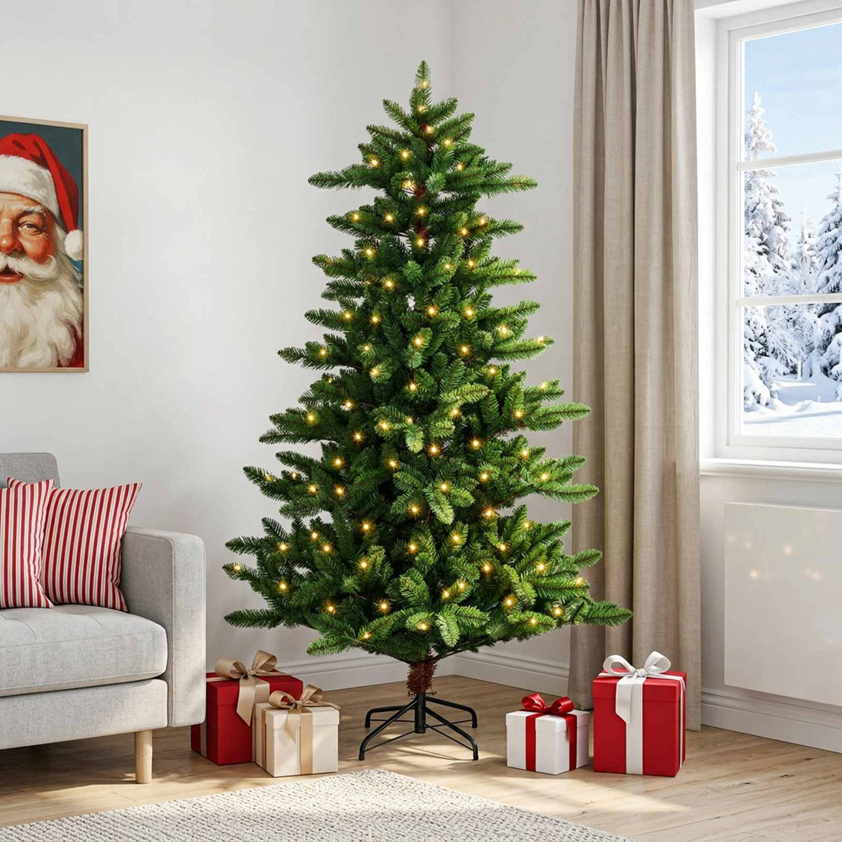Dirbtinė Kalėdų eglutė 150 cm 150 LED Šilta balta