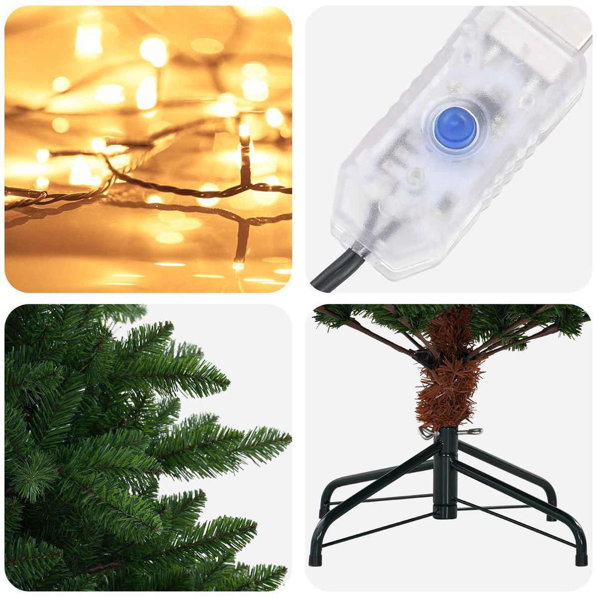 Dirbtinė Kalėdų eglutė 150 cm 150 LED Šilta balta