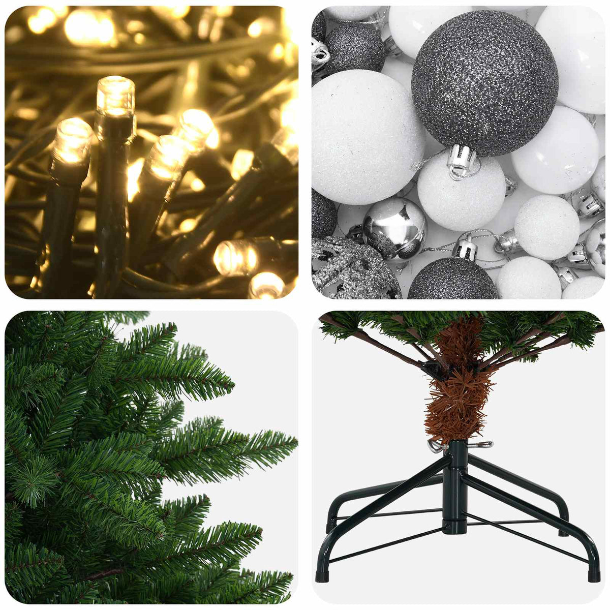 Dirbtinė Kalėdų eglutė su burbulais 210 cm 300 LED Šilta balta