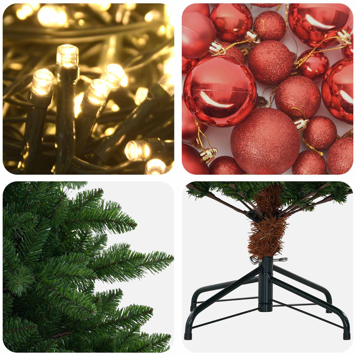 Dirbtinė Kalėdų eglutė su burbulais 240 cm 300 LED Šilta balta