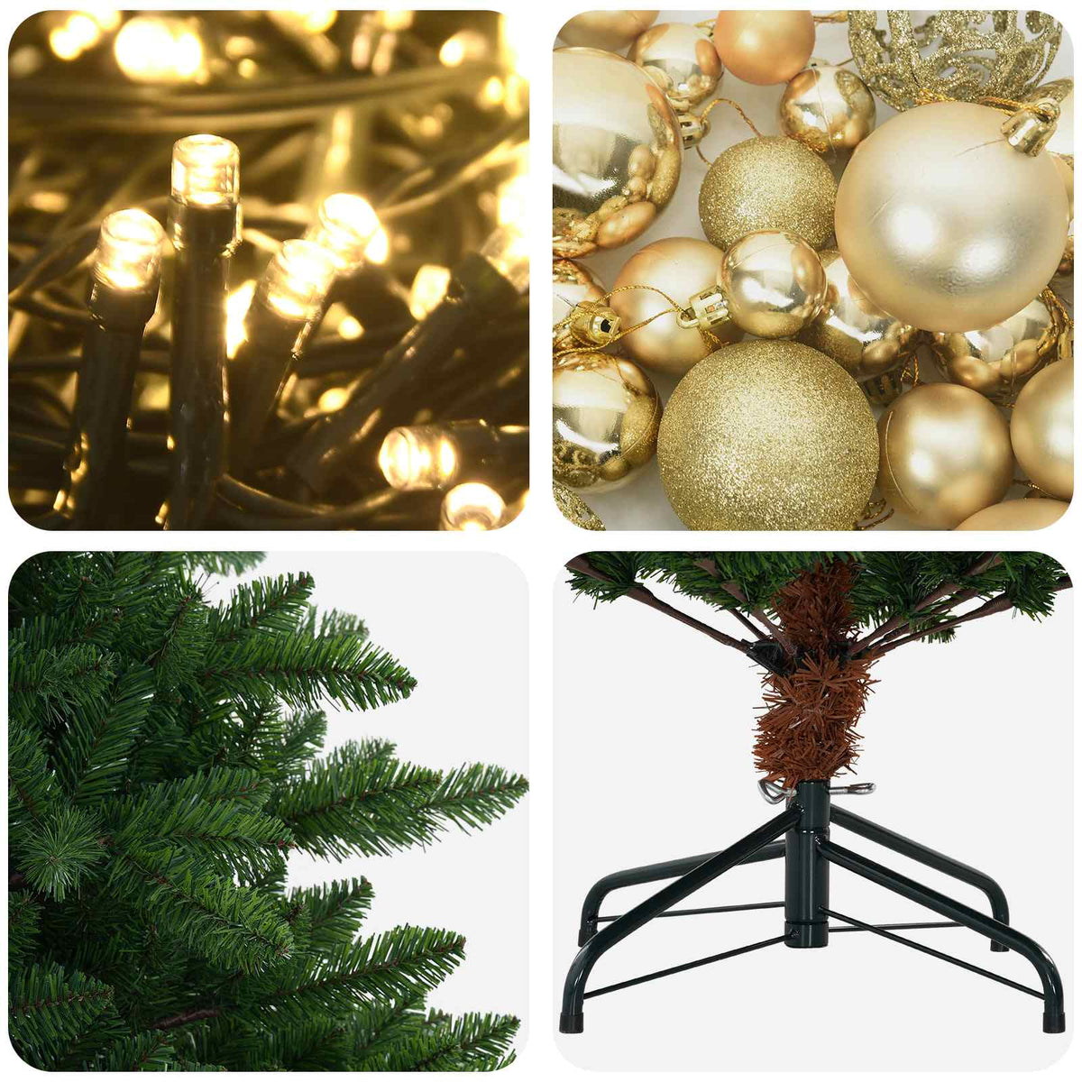 Artificial Christmas Tree with Bauble 120 cm 150 LED