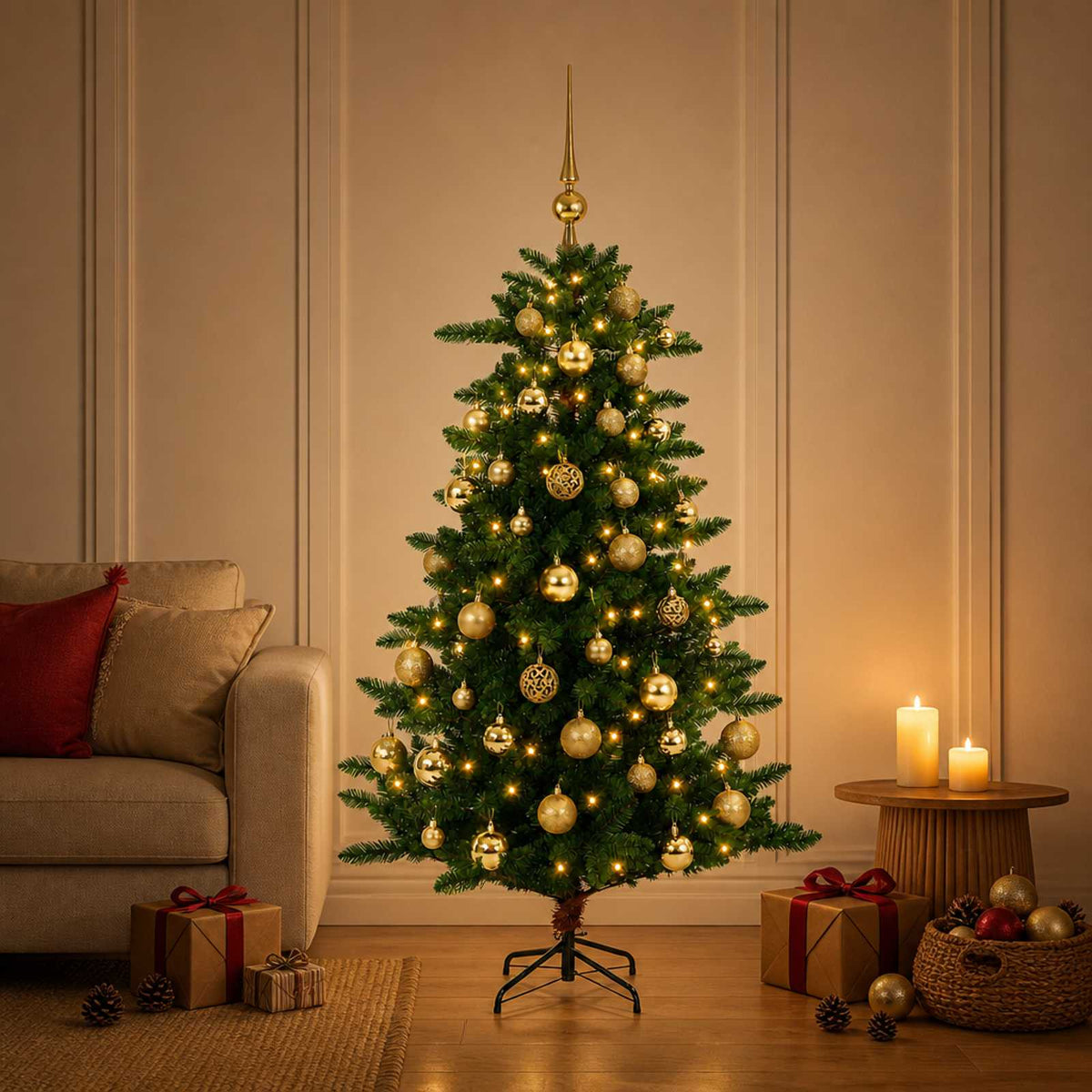 Artificial Christmas Tree with Bauble 150 cm 150 LED