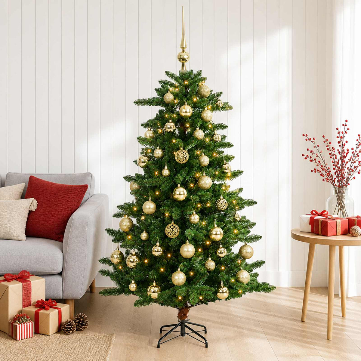 Artificial Christmas Tree with Bauble 150 cm 150 LED