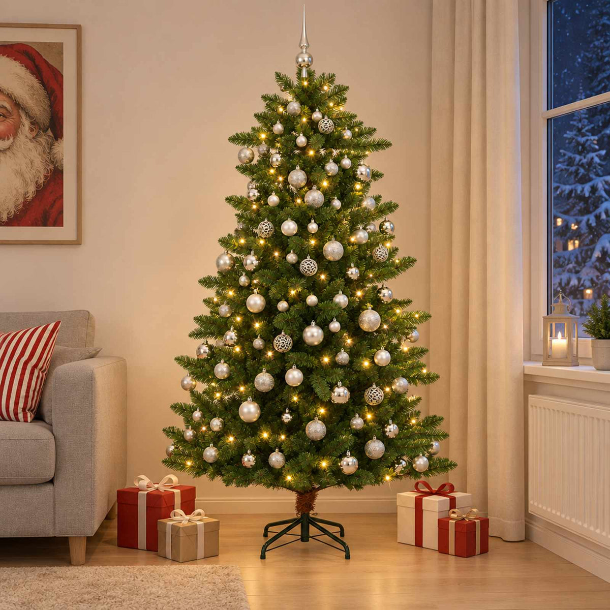 Artificial Christmas Tree with Bauble 240 cm 300 LED