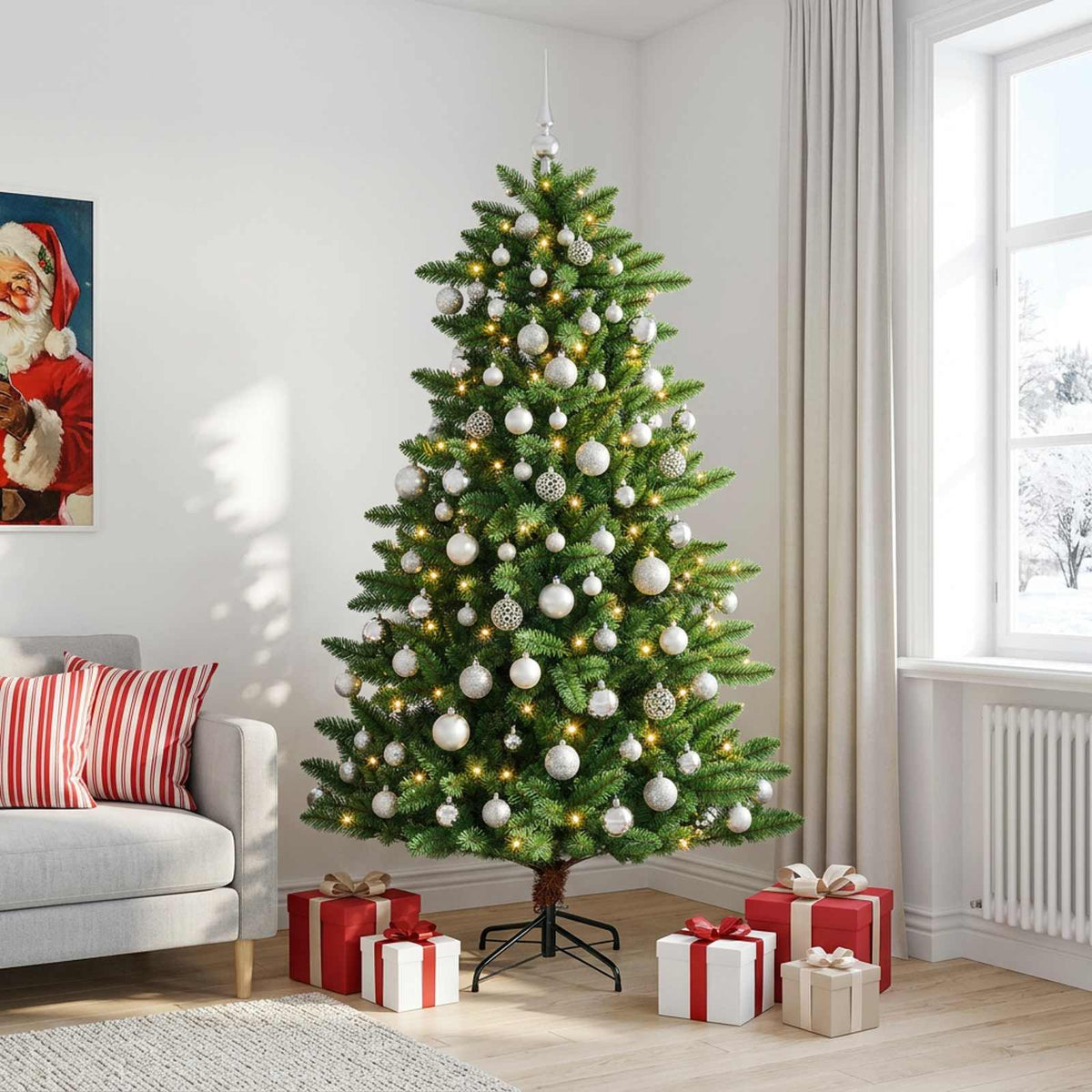 Artificial Christmas Tree with Bauble 180 cm 300 LED