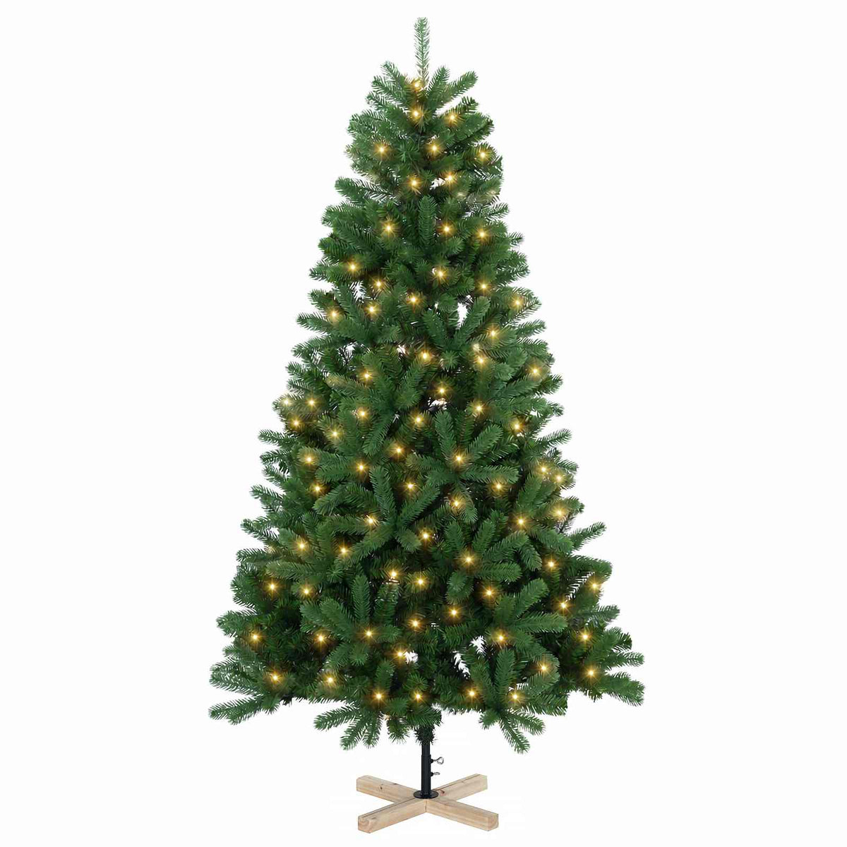 Dirbtinė Kalėdų eglutė 210 cm 300 LED Šilta balta PVC Žalia