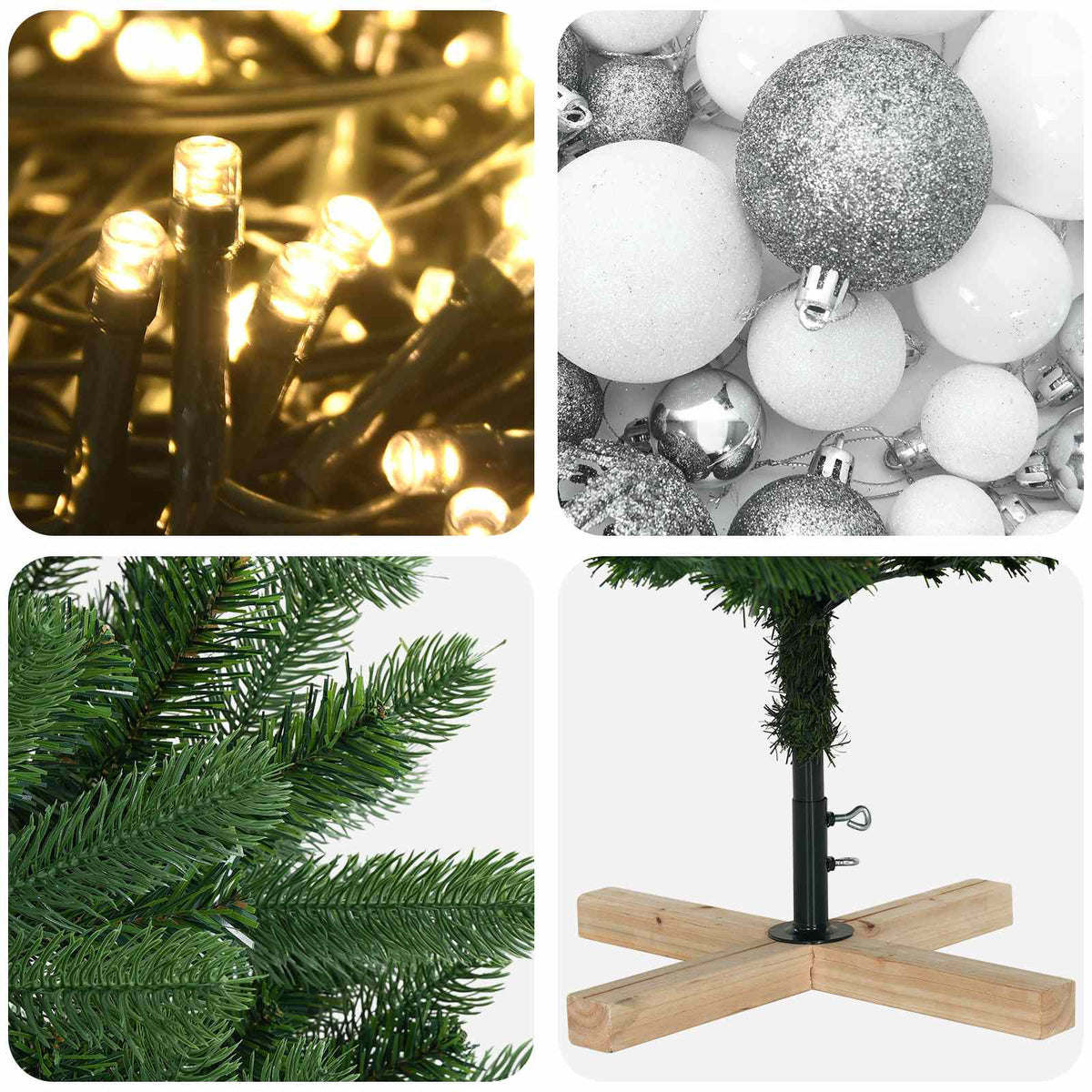 Dirbtinė kalėdinė eglutė su rutuliuku 150 cm 150 LED
