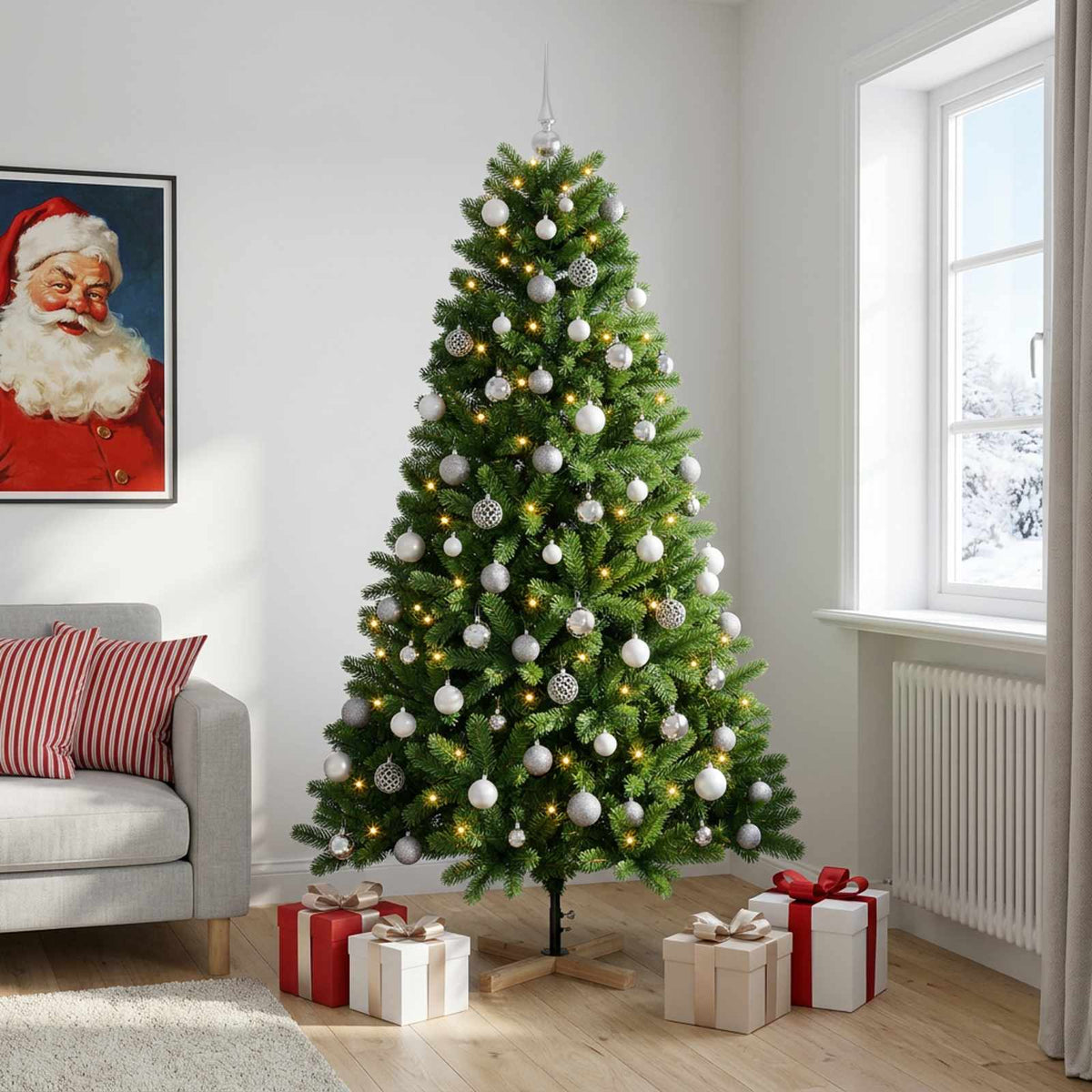 Dirbtinė kalėdinė eglutė su rutuliuku 240 cm 300 LED