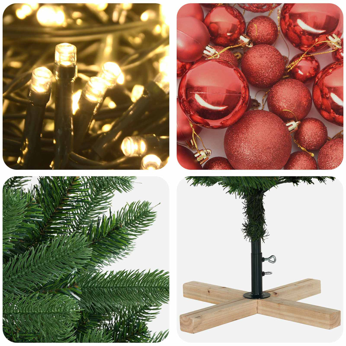 Dirbtinė kalėdinė eglutė su rutuliuku 180 cm 300 LED
