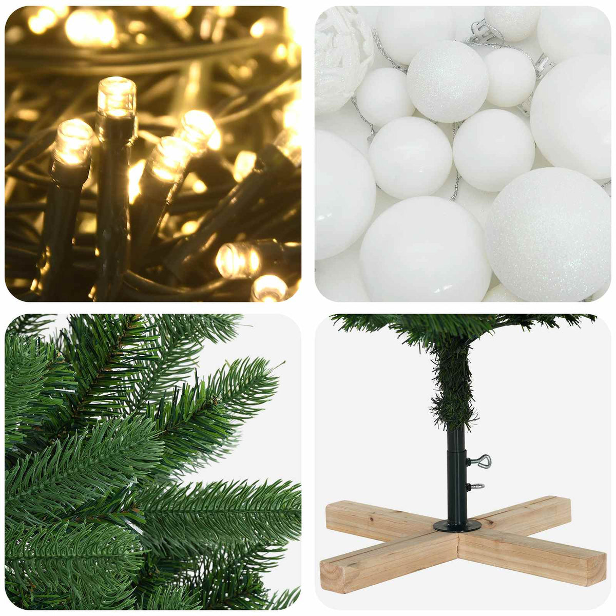 Dirbtinė kalėdinė eglutė su rutuliuku 120 cm 150 LED