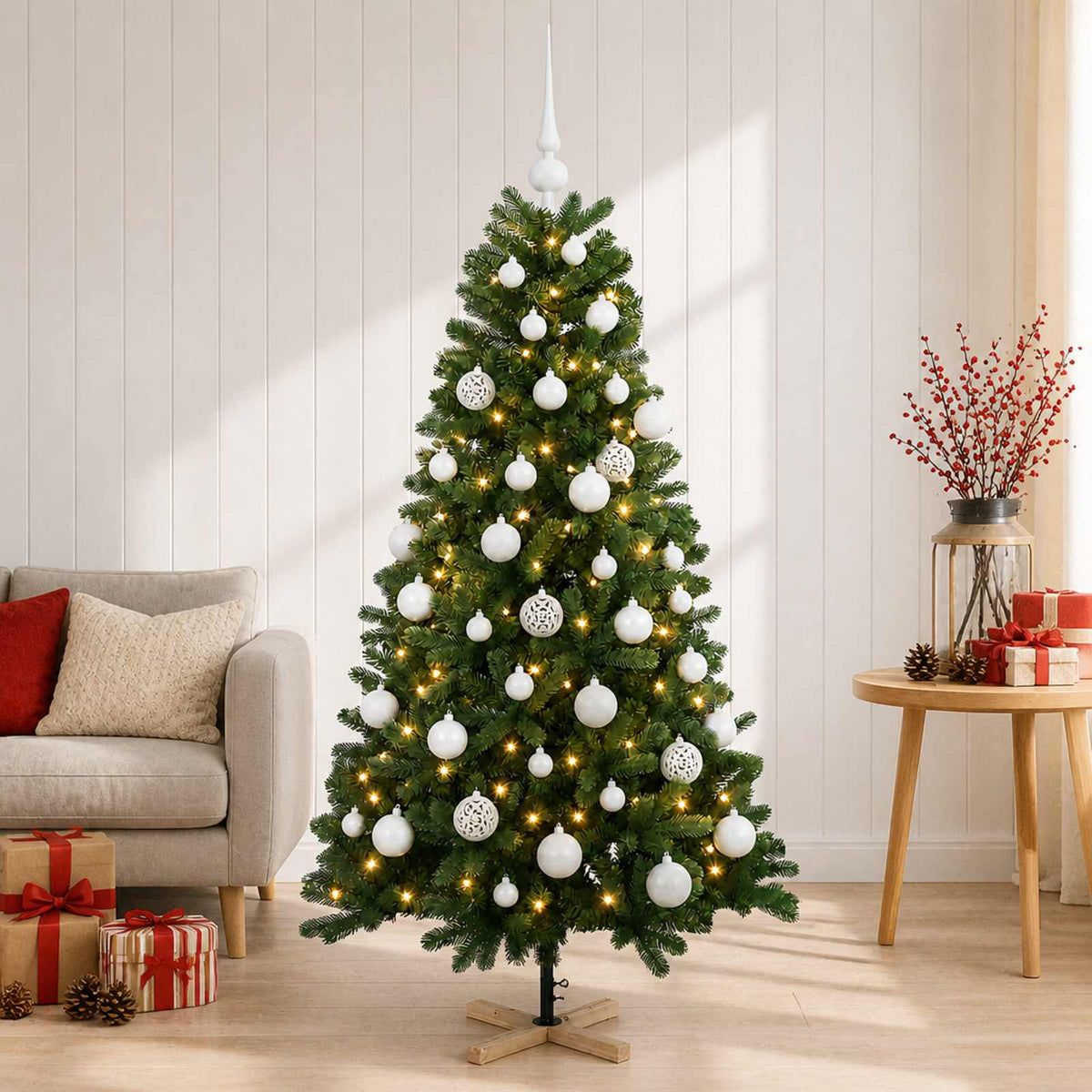 Dirbtinė kalėdinė eglutė su rutuliuku 120 cm 150 LED