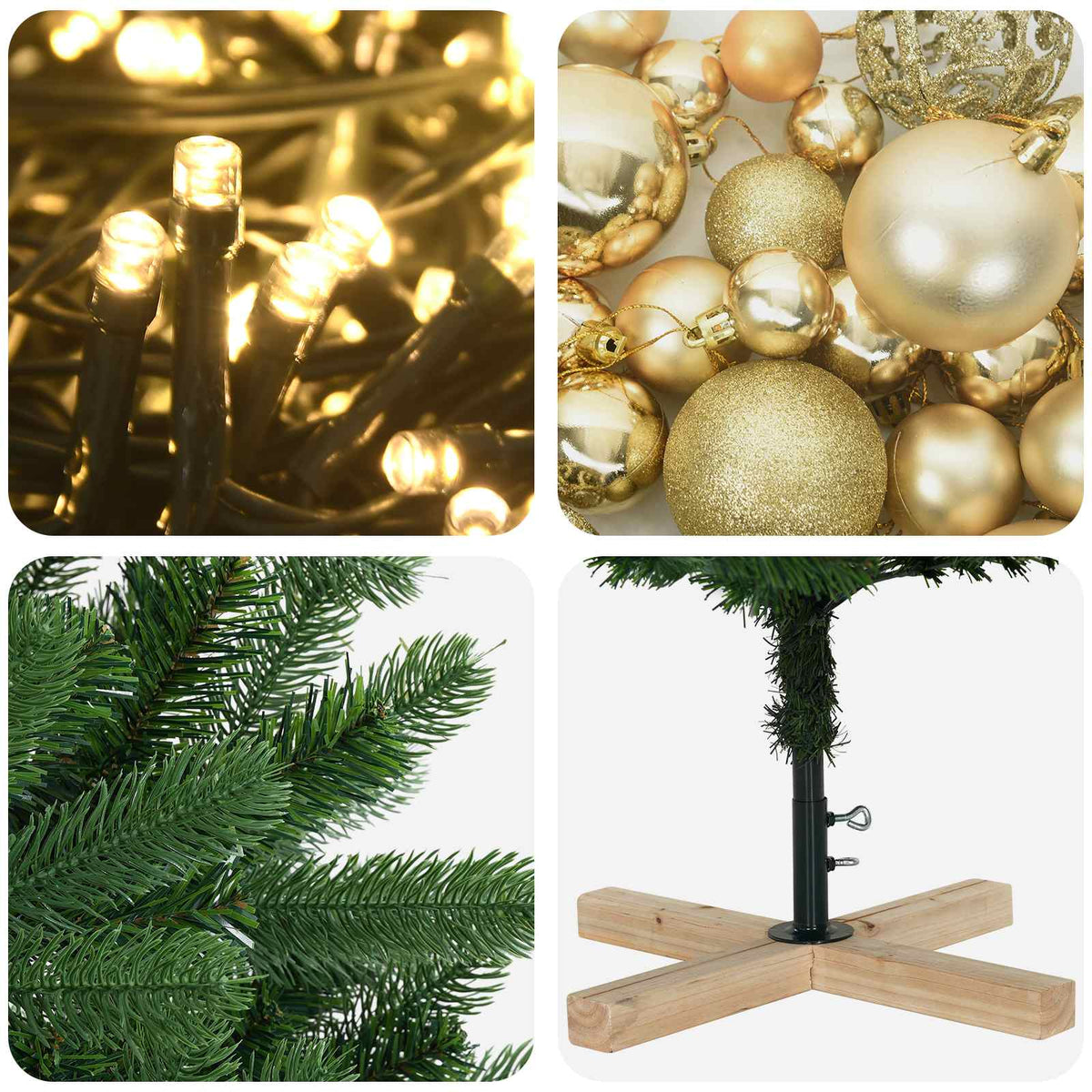 Dirbtinė kalėdinė eglutė su rutuliuku 120 cm 150 LED