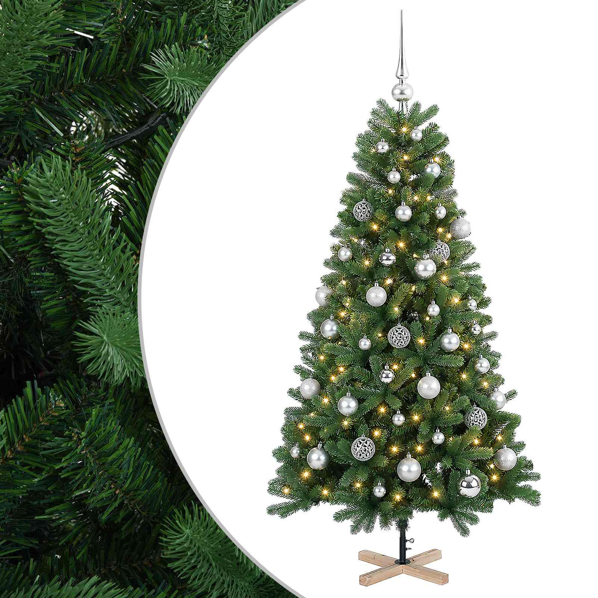 Dirbtinė kalėdinė eglutė su rutuliuku 120 cm 150 LED