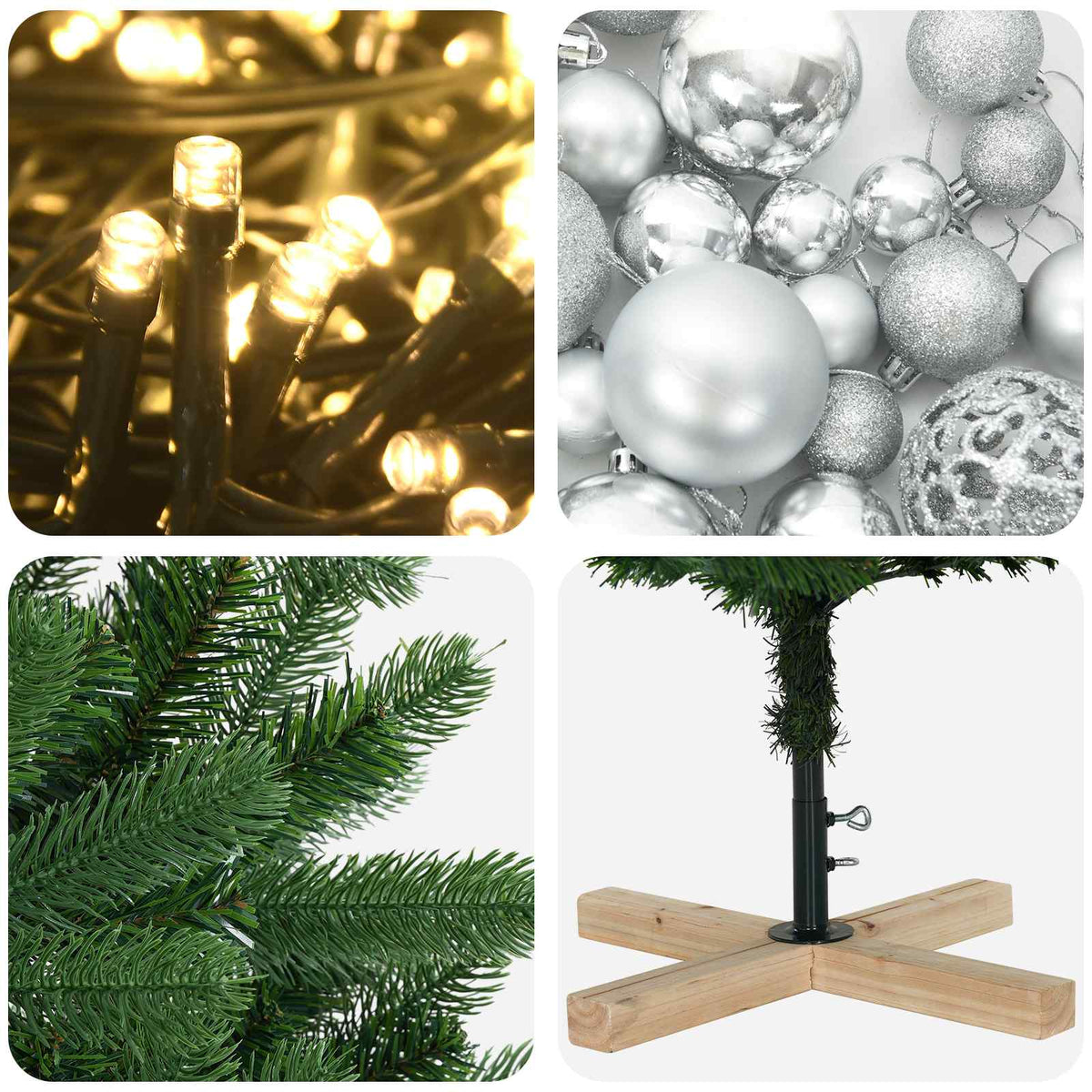 Dirbtinė kalėdinė eglutė su rutuliuku 210 cm 300 LED