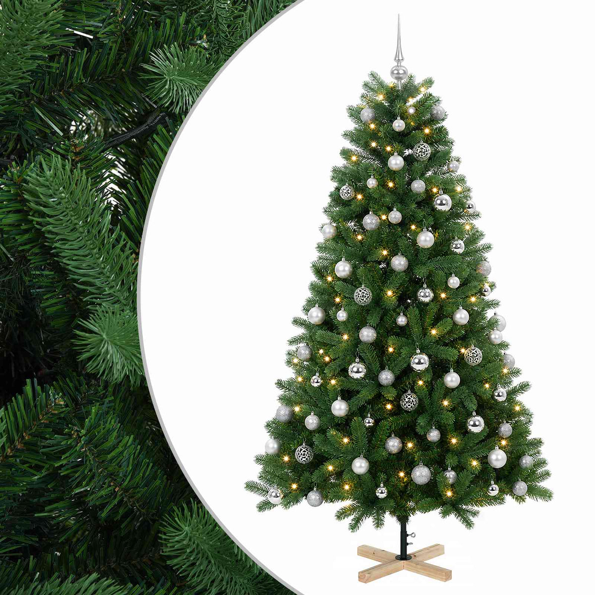 Dirbtinė kalėdinė eglutė su rutuliuku 210 cm 300 LED