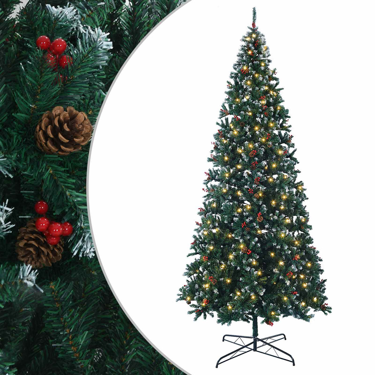 Dirbtinė Sulankstoma Kalėdų Eglutė 500 cm 900 LED Šilta balta
