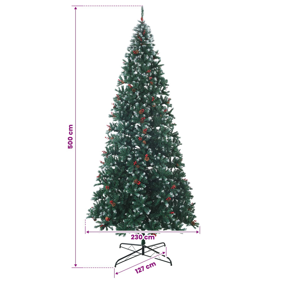 Dirbtinė Sulankstoma Kalėdų Eglutė 500 cm 900 LED Šilta balta