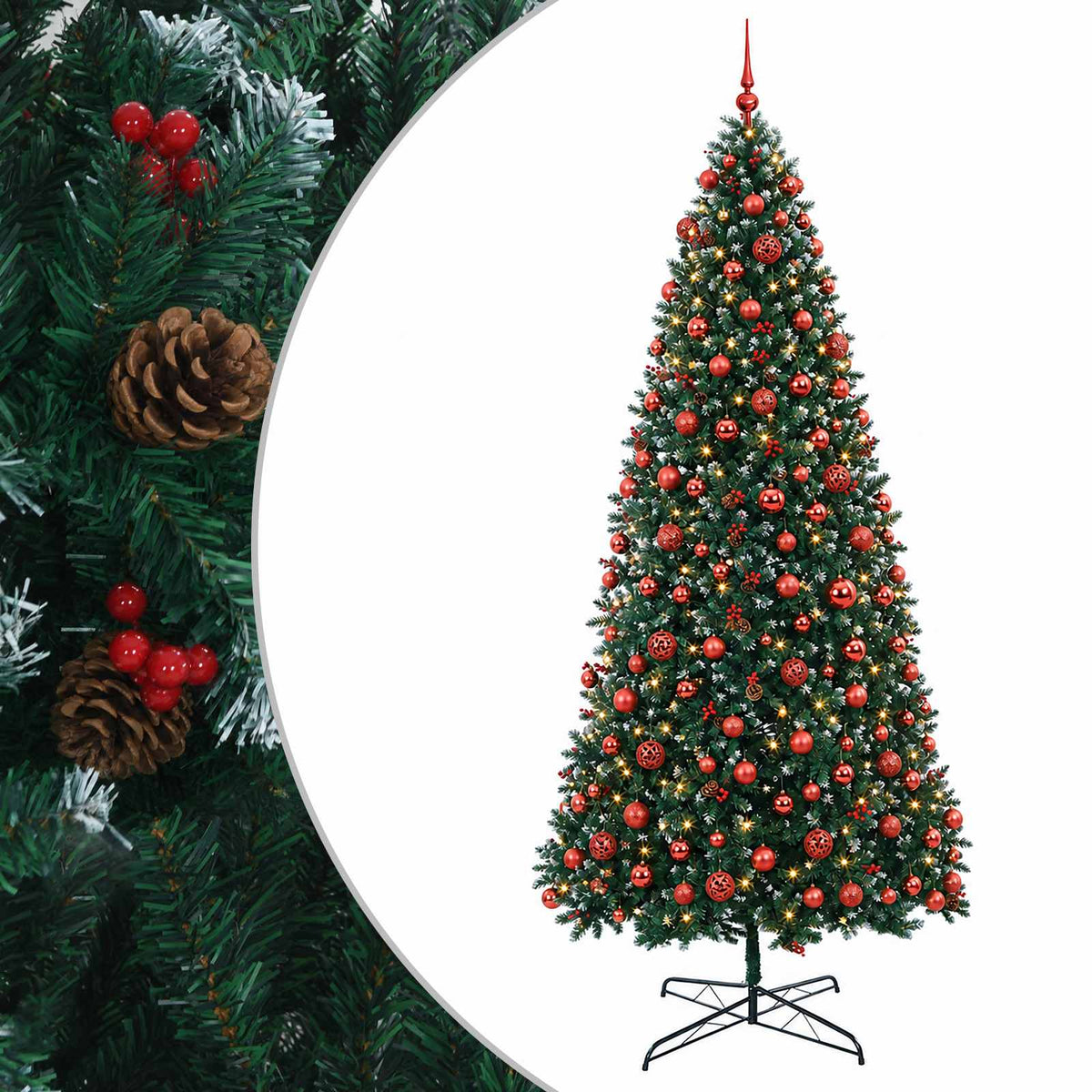 Dirbtinė lankstoma Kalėdų eglutė su žaisliukais 500 cm 900 LED
