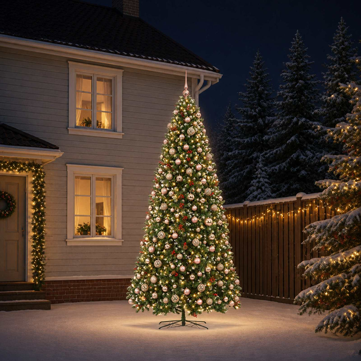 Dirbtinė lankstoma Kalėdų eglutė su žaisliukais 500 cm 900 LED