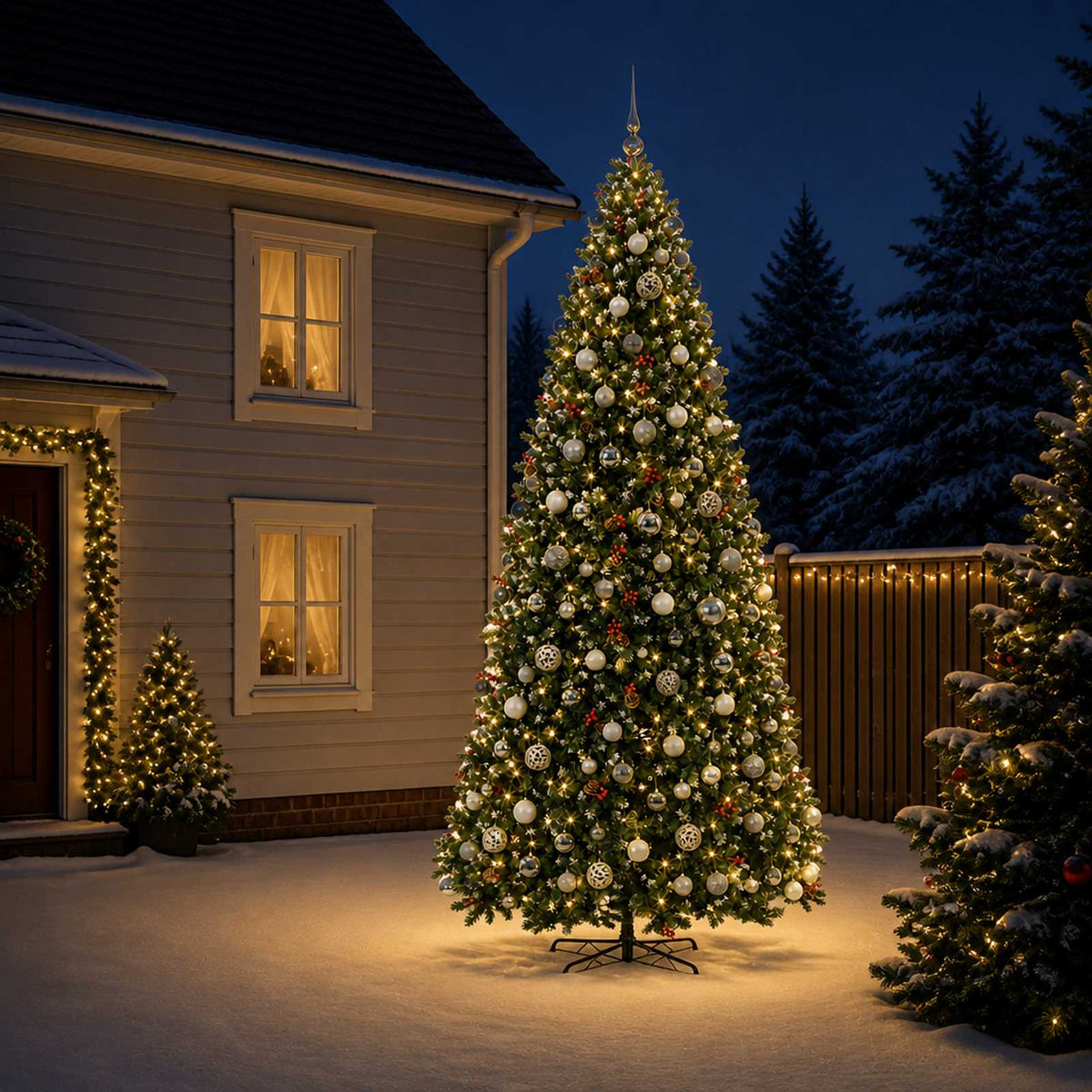 Dirbtinė lankstoma Kalėdų eglutė su žaisliukais 400 cm 600 LED