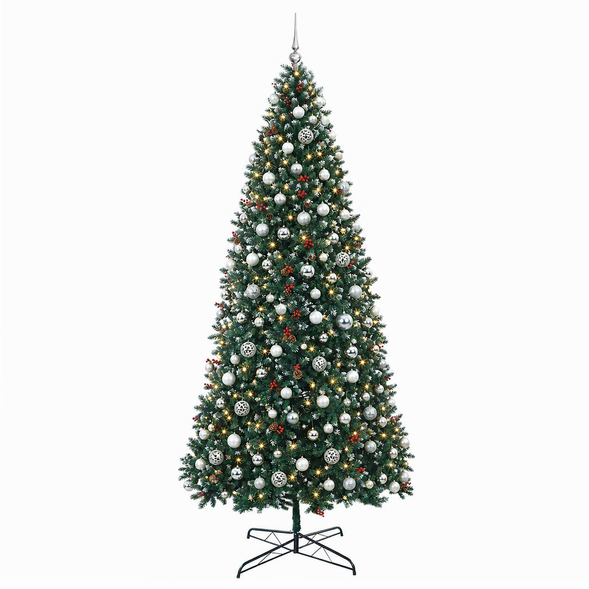 Dirbtinė lankstoma Kalėdų eglutė su žaisliukais 400 cm 600 LED
