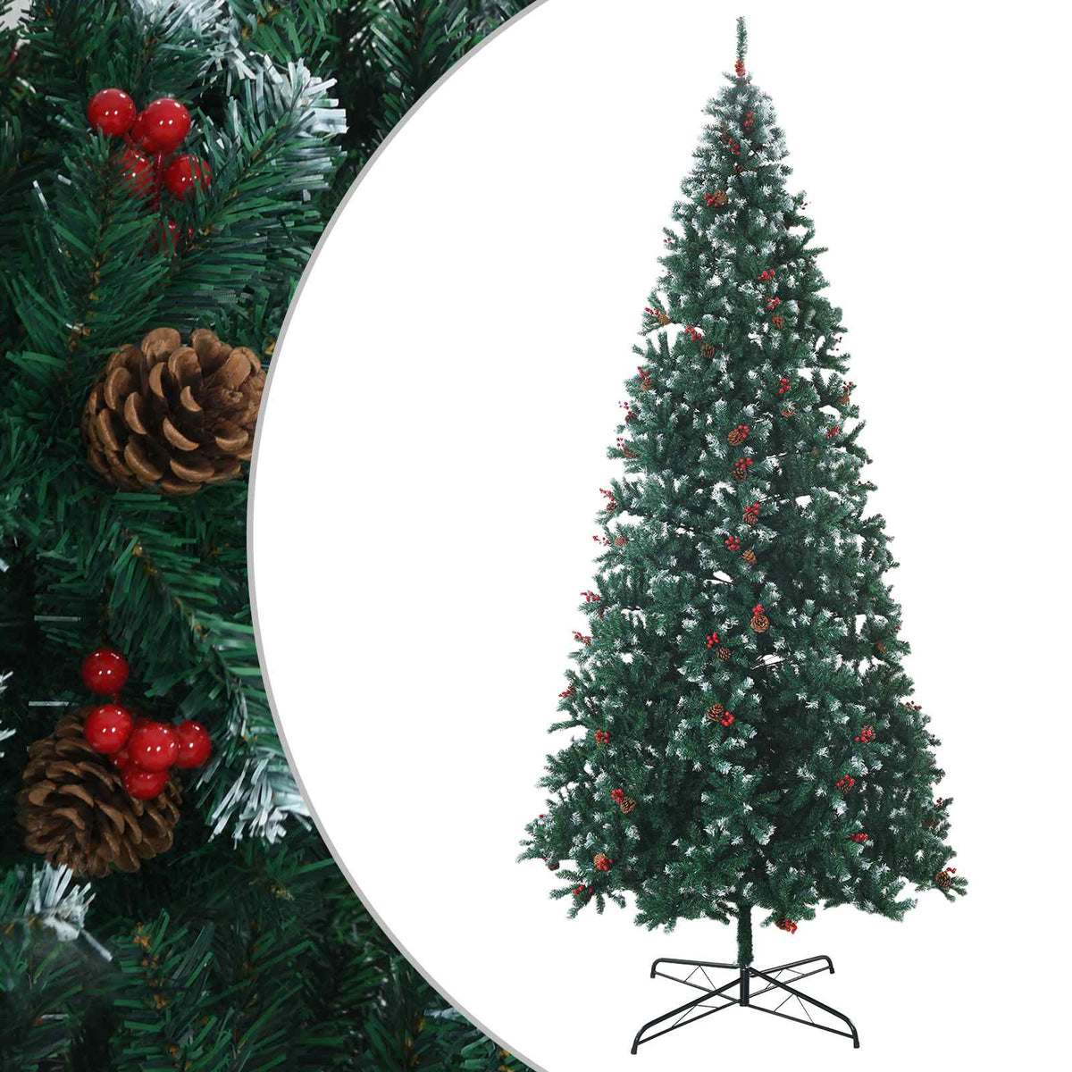 Dirbtinė Kalėdų eglutė 400 cm PVC ir Plienas Žalia ir balta