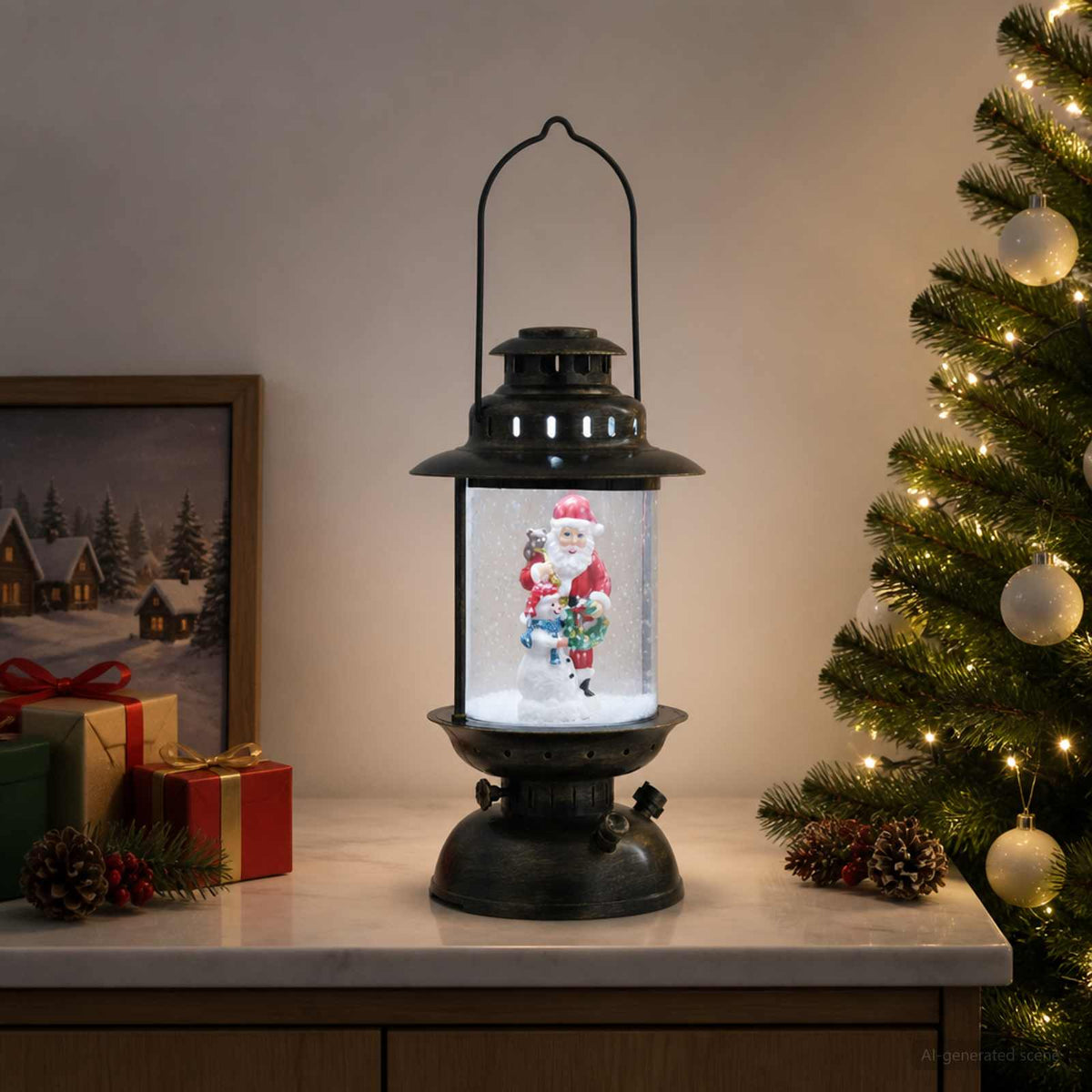 Christmas Lantern ESPOO Šalta balta Ø 21 x 40,5 cm
