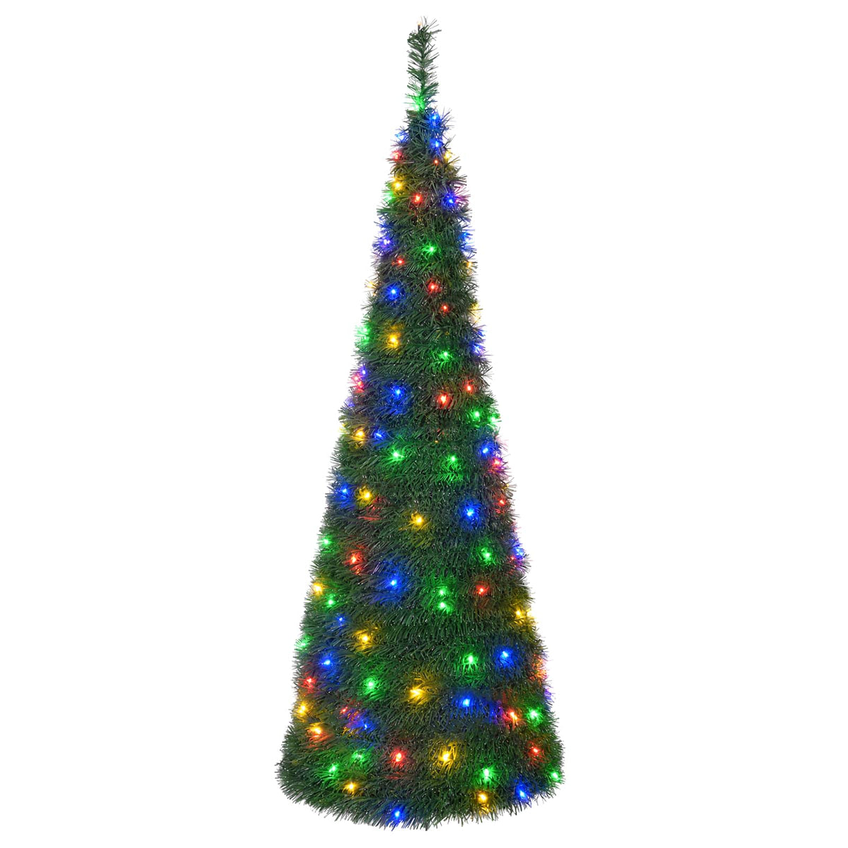 Išskleidžiama Kalėdų eglutė su LED lemputėmis 120 cm 50 LED PVC