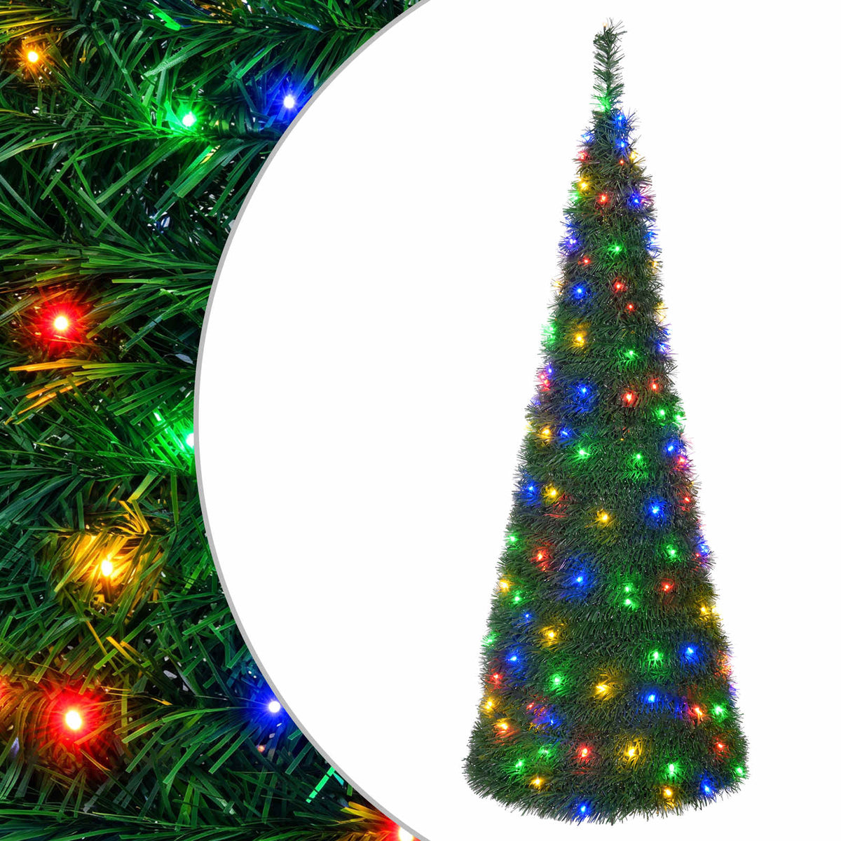 Išskleidžiama Kalėdų eglutė su LED lemputėmis 180 cm 150 LED