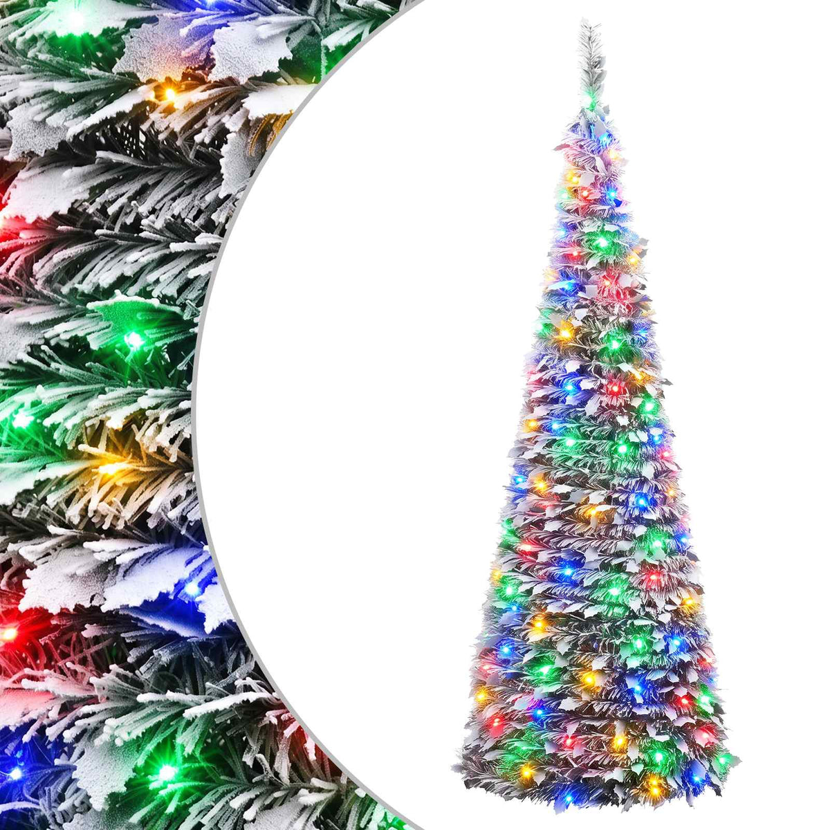 Išskleidžiama Kalėdų eglutė su LED lemputėmis 120 cm 50 LED PVC