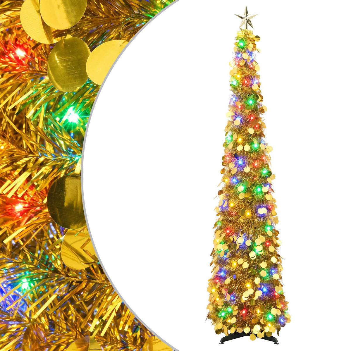 Iššokanti LED Kalėdų eglutė su žvaigžde viršūnėje 150 cm 50 LED