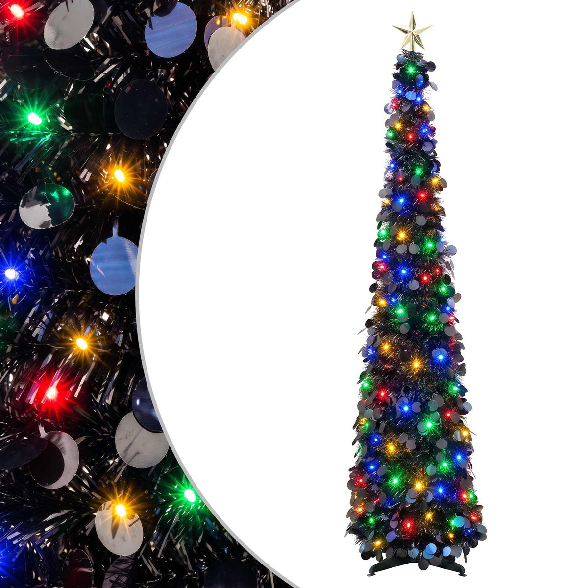 Iššokanti LED Kalėdų eglutė su žvaigžde viršūnėje 120 cm 50 LED