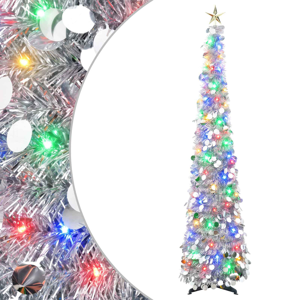Iššokanti LED Kalėdų eglutė su žvaigžde viršūnėje 150 cm 50 LED