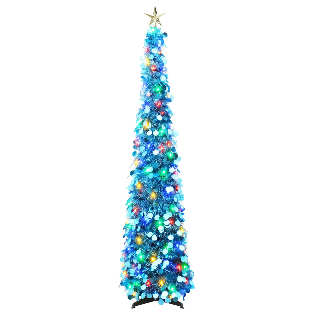 Iššokanti LED Kalėdų eglutė su žvaigžde viršūnėje 150 cm 50 LED