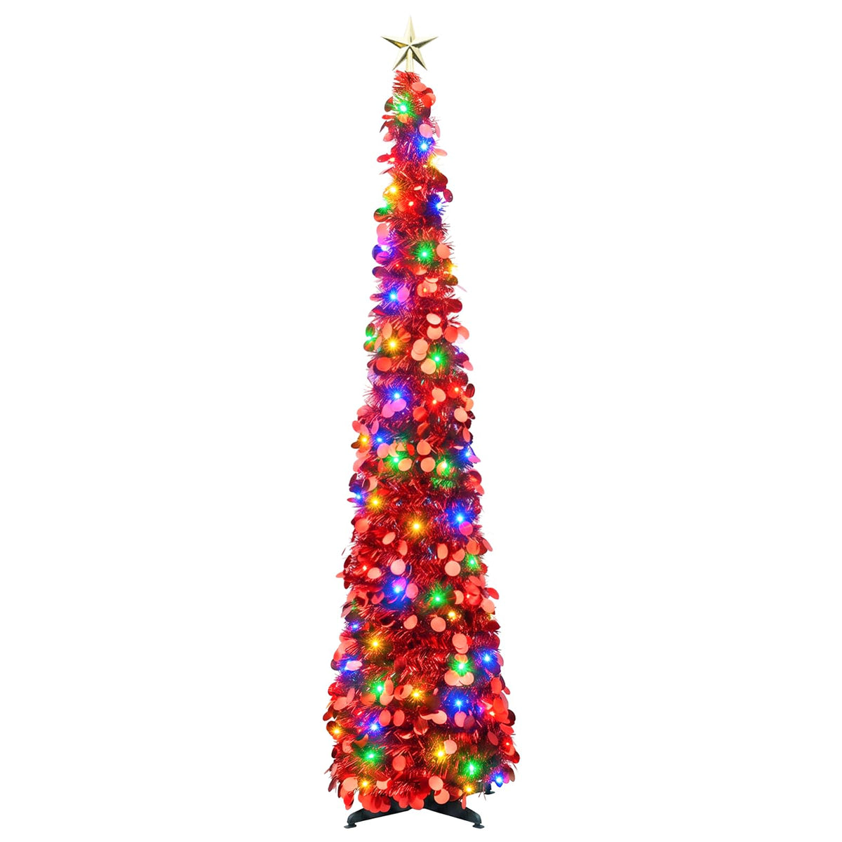 Iššokanti LED Kalėdų eglutė su žvaigžde viršūnėje 150 cm 50 LED