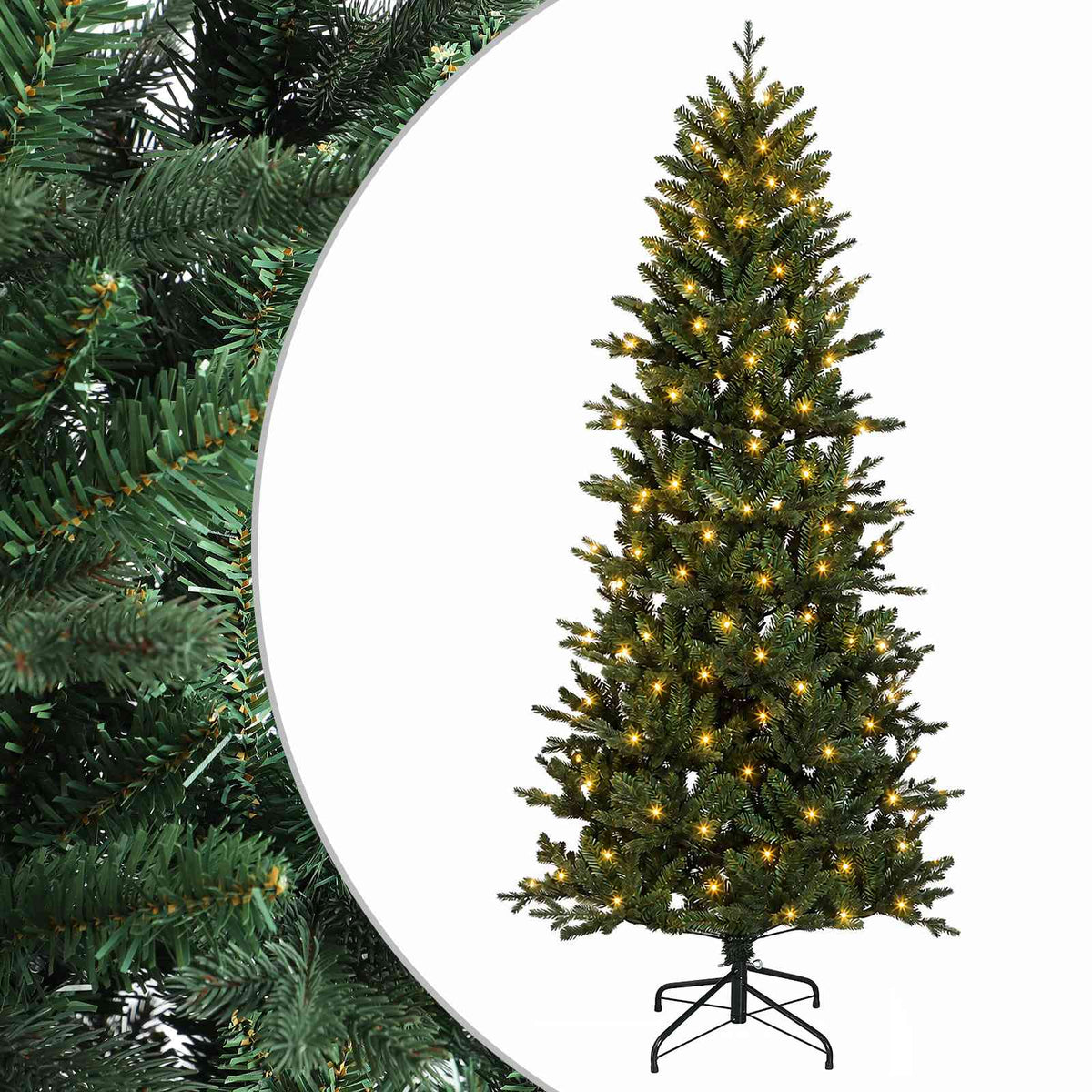 Dirbtinė Sulankstoma Kalėdų Eglutė 150 cm 150 LED Šilta balta