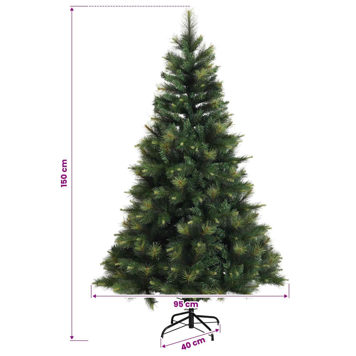 Dirbtinė Sulankstoma Kalėdų Eglutė 150 cm 150 LED Šilta balta