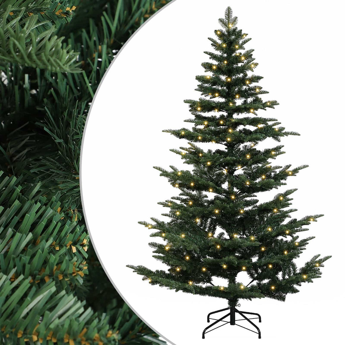 Dirbtinė Sulankstoma Kalėdų Eglutė 150 cm 150 LED Šilta balta