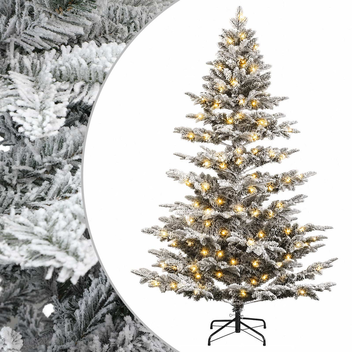 Dirbtinė Sulankstoma Kalėdų Eglutė 150 cm 150 LED Šilta balta